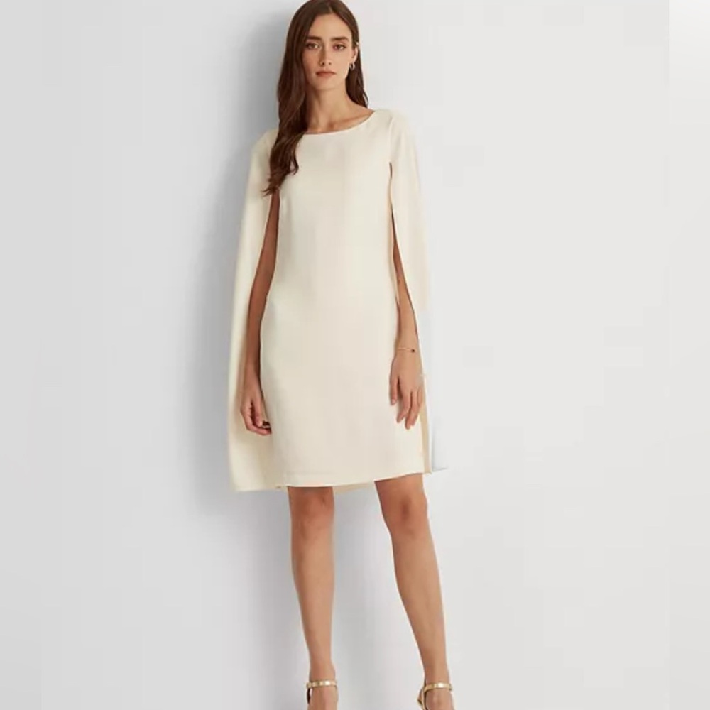 Cape Georgette Cocktail Dress - Winter Cream